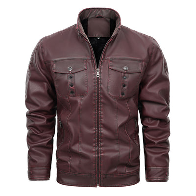 Chaqueta de Cuero PU para Hombre - Primavera y Otoño