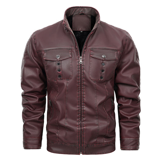 Chaqueta de Cuero PU para Hombre - Primavera y Otoño