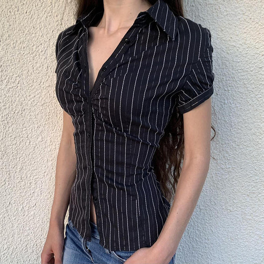 Blusa Rayada Estilo Americano para Mujer - Image 11