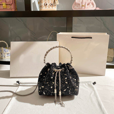 Bolso de Hombro Tipo Cubo con Lentejuelas y Borlas Brillante - Image 3