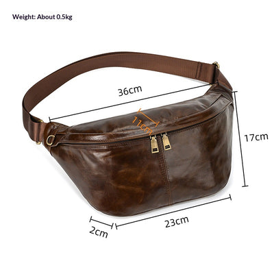 Bolsa de Pecho de Cuero Genuino para Hombre - Grande y Versátil - Image 29