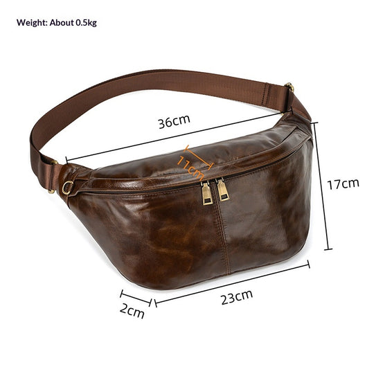 Bolsa de Pecho de Cuero Genuino para Hombre - Grande y Versátil - Image 29