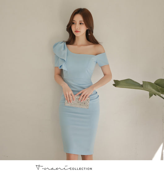 Vestido Hombros Descubiertos con Volantes en Cuello y Cadera - Image 21