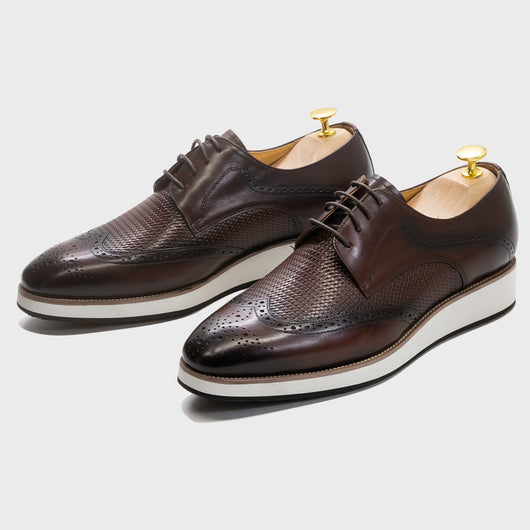 Zapatos Derby Tejidos Punta Fina - Calzado Casual de Cuero para Hombre - Image 7
