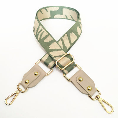 Correa Ajustable para Bolso Mensajero con Tejido Jacquard y Detalles en Cuero - Image 4