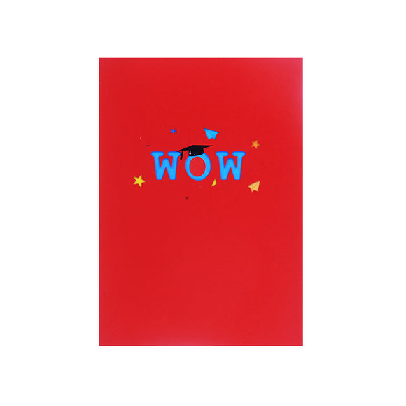 Tarjeta de Felicitación Emergente con Impresión a Color para Graduación