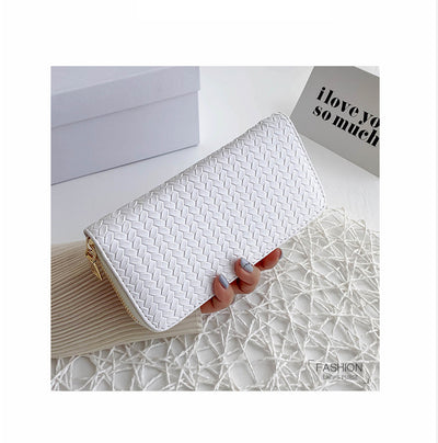 Cartera Clutch de Cuero con Patrón Geométrico - Bolso Minimalista para Mujer - Image 16
