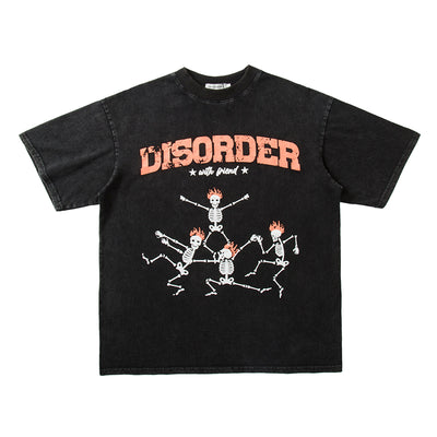 Camiseta Oversized Vintage Estampado Hueso Lavado para Hombre - Image 9