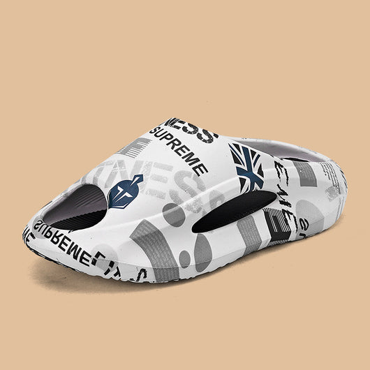 Pantuflas Plataforma Bicolor con Letras Estampadas - Image 8