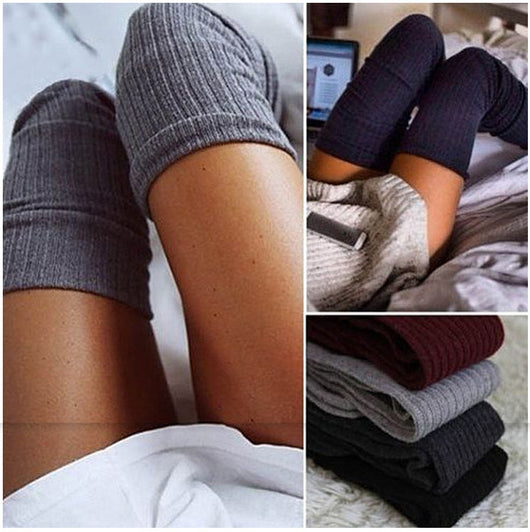 Calcetines Hasta la Rodilla con Rayas Verticales y Efecto Fruncido - Image 8