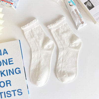 Calcetines Lolita de Encaje Blanco para Mujer - Tubo Medio Algodón - Image 15