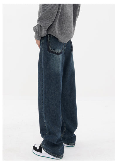 Pantalones Vaqueros Retro Azul Degradado Cintura Alta Rectos Casuales para Mujer - Image 10