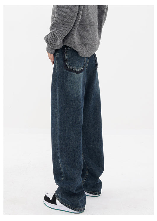 Pantalones Vaqueros Retro Azul Degradado Cintura Alta Rectos Casuales para Mujer - Image 10