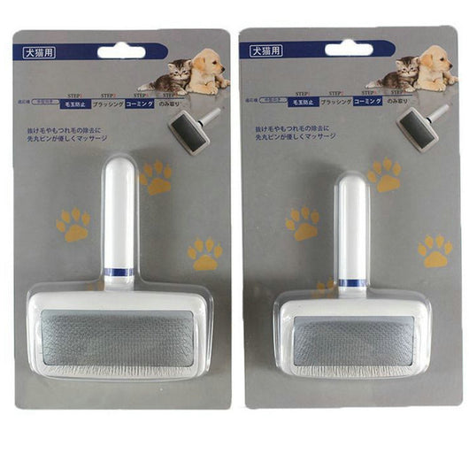 Peine de Aguja Plana con Cojín de Aire para Mascotas - Desanuador Mágico para Perros y Gatos - Image 4