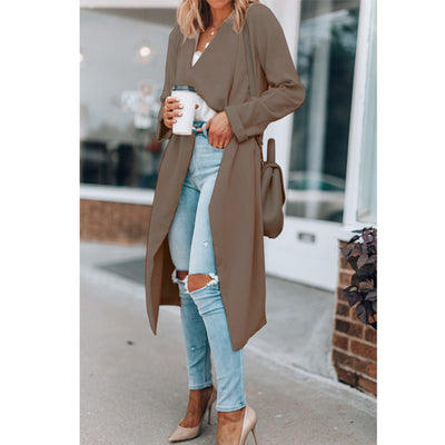 Cortavientos Casual de Largo Medio con Solapa para Mujer - Image 11