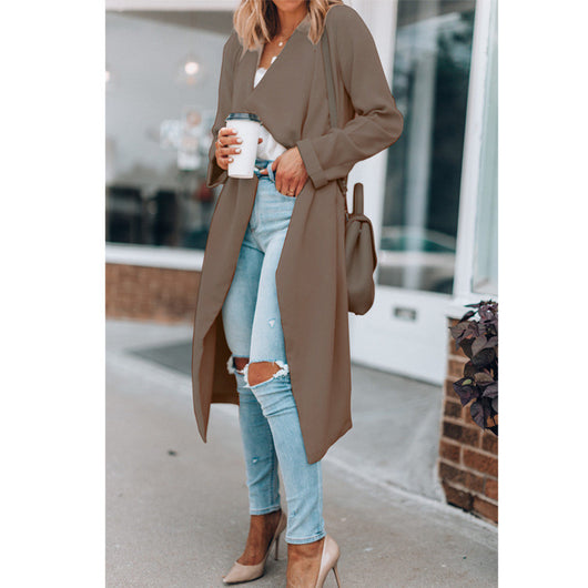 Cortavientos Casual de Largo Medio con Solapa para Mujer - Image 11
