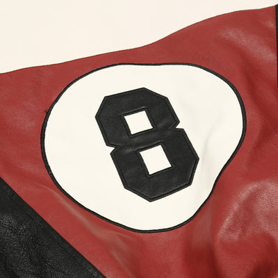 Chaqueta de Cuero PU con Letras Bordadas y Contraste de Colores para Hombre - Image 5