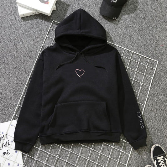Sudadera con Capucha Love Bordado - Pullover Polar de Moda - Image 2