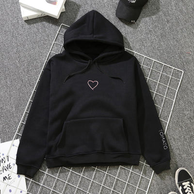 Sudadera con Capucha Love Bordado - Pullover Polar de Moda - Image 2