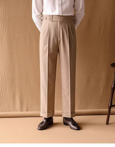 Pantalones de Invierno Rectos Cintura Alta para Hombre con Hebillas Parisinas - Image 36