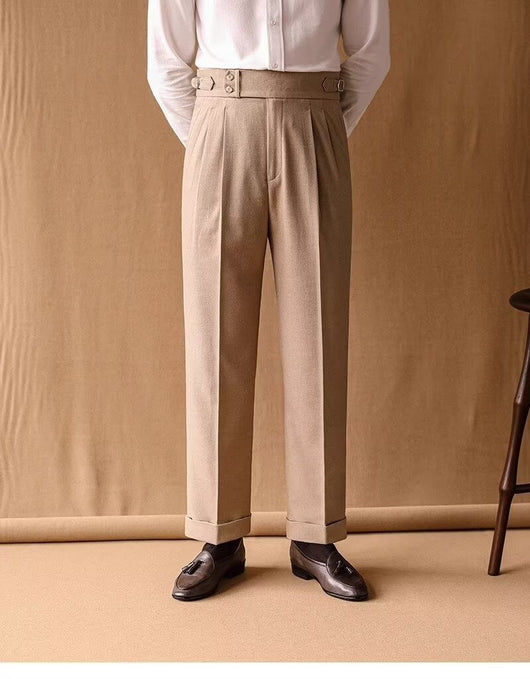 Pantalones de Invierno Rectos Cintura Alta para Hombre con Hebillas Parisinas - Image 36