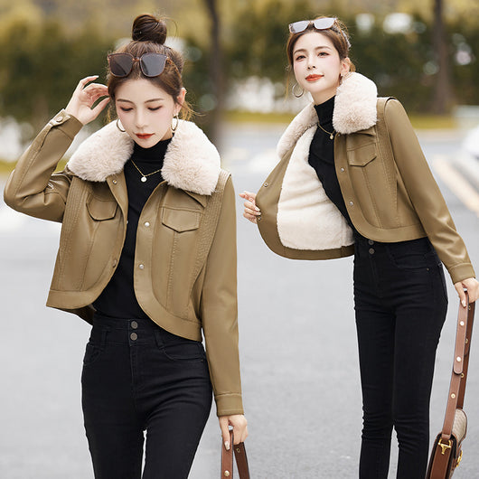Chaqueta Motociclista de Cuero para Mujer - Versátil y Elegante