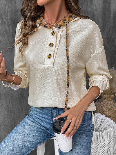 Sudadera Hoodie Patchwork Cuadros para Mujer - Image 10
