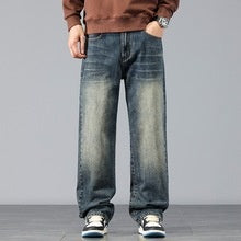 Pantalones Jeans Rectos Anchos con Degradado y Lavado Artesanal para Hombre - Image 13