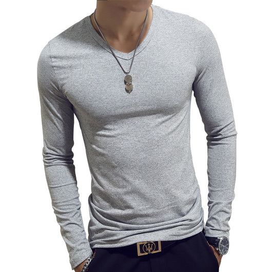 Suéter Cuello Redondo Ajustado Liso para Hombre - Image 4
