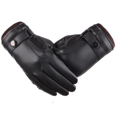 Guantes de Cuero Lavado para Hombre con Pantalla Táctil Terciopelada - Image 10