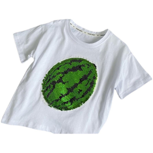 Playera Infantil de Algodón con Sandía Lentejuelas y Efecto Cambio de Color - Image 7
