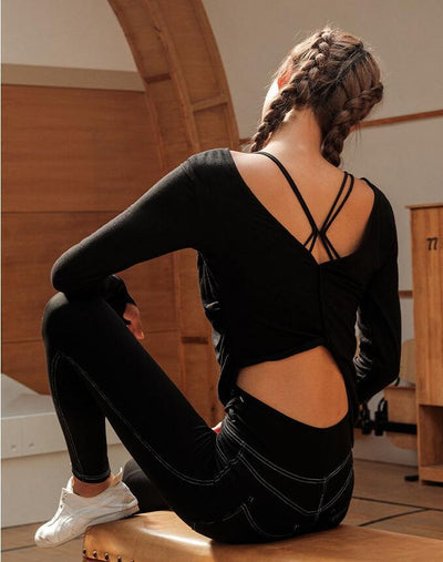 Traje de Danza con Espalda Sensual y Diseño Deportivo - Image 7