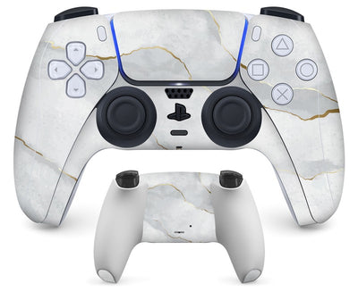 PS5 controller with a pastel marble sticker, showing the front and back views for anti-scratch protection. - Image 28