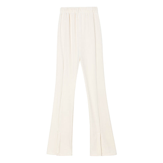 Pantalones Anchos de Terciopelo Suave con Cintura Dividida para Mujer - Image 3