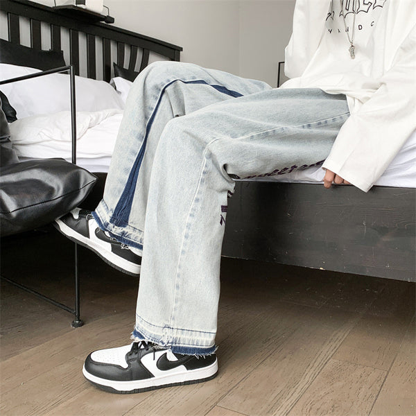 Pantalones Vaqueros Holgados de Pierna Recta para Hombre