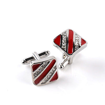 Gemelos Elegantes Gota de Aceite con Diamante - Image 8