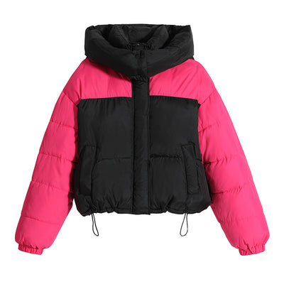 Chaqueta Corta de Algodón con Parches Contrastantes Gruesos para Mujer - Image 5