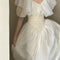 Vestido de Novia Retro Francés con Mangas Globo y Encaje