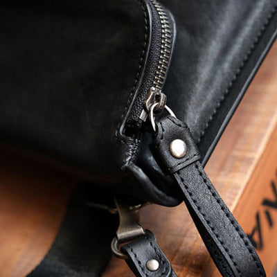 Bolsa de Cuero para Hombre Bandolera Un Hombro Piel Vacuna Suave - Image 8