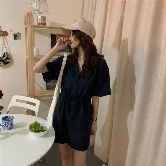 Jumpsuit Slim con Cuello Polo Suelto y Cordón Ajustable - Image 24