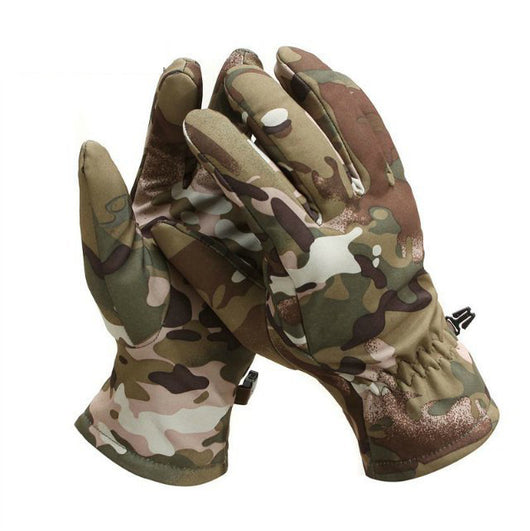 Guantes Tácticos de Cuero de Tiburón Camuflaje Resistentes al Viento - Image 6