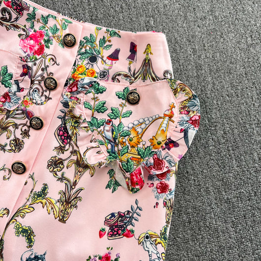 Conjunto de Blusa con Volantes y Falda Talle Alto - Image 23