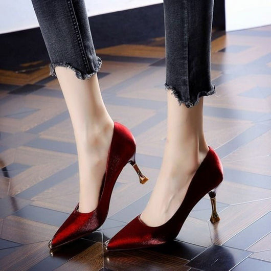 Tacones Altos Satinados con Punta Fina - Stiletto Versátil para Mujer - Image 6