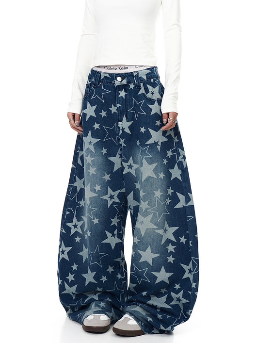 Jeans Machete Estampado Retro Americano con Diseño Desgastado - Image 3