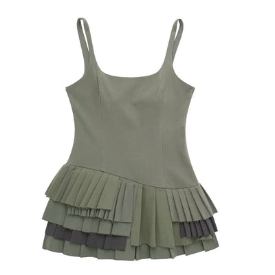 Camiseta Ajustada de Cuello Redondo sin Mangas con Volantes - Image 8