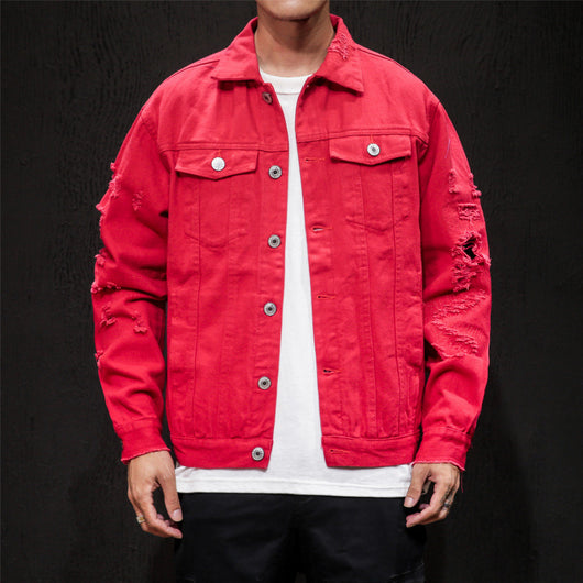 Chaqueta de Mezclilla Bordada Talla Grande para Hombre - Image 13