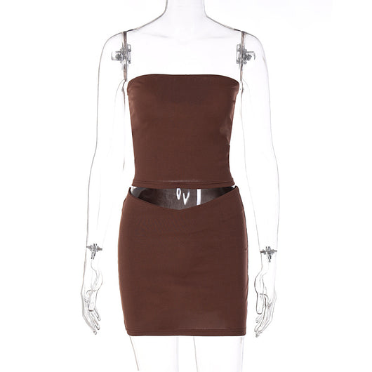 Conjunto de Verano Elegante: Top Rayado y Falda Ajustada Estilo Europeo - Image 4