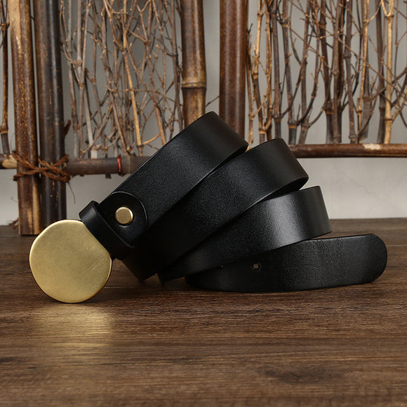 Cinturón para Hombre con Hebilla Redonda Minimalista