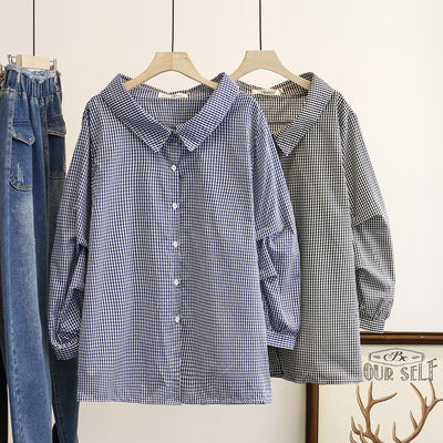 Camisa Cuadros Manga Tres Cuartos Lantern - Image 5