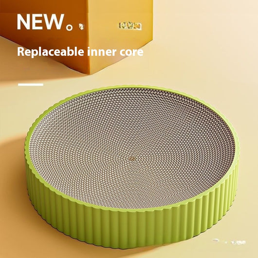 Tabla Rascadora Redonda para Gatos con Papel Corrugado Reemplazable - Image 9